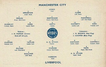 Match programme lineups
