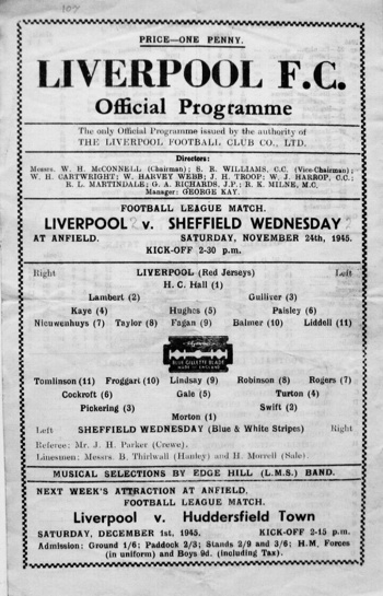 Match programme