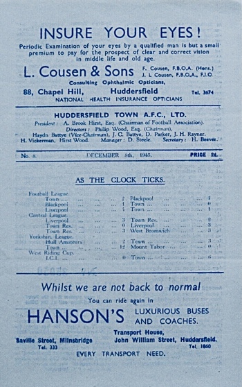 Match programme