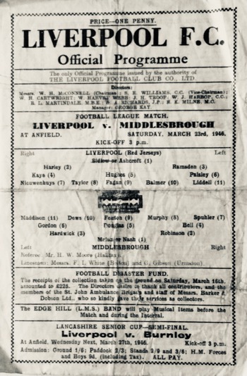 Match programme
