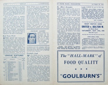 Match programme article