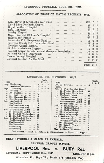 Match programme backcover