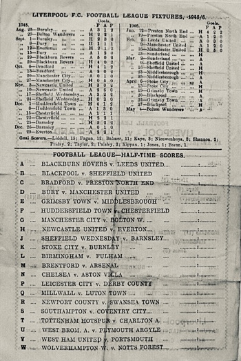 Match programme backcover