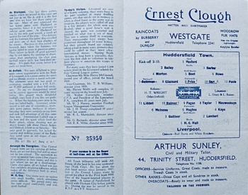 Match programme lineups