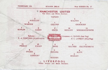 Match programme lineups