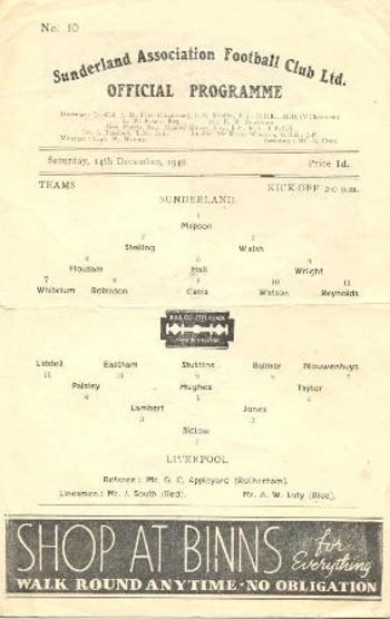 Match programme
