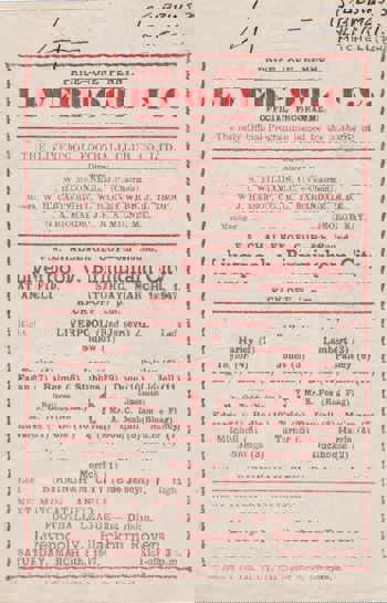 Match programme