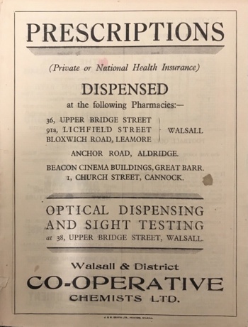 Match programme backcover