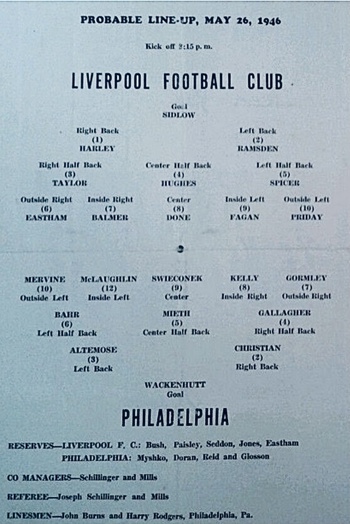 Match programme lineups
