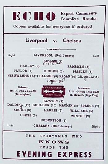 Match programme lineups
