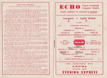 Match programme lineups