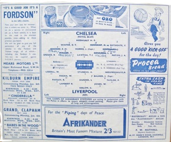 Match programme lineups