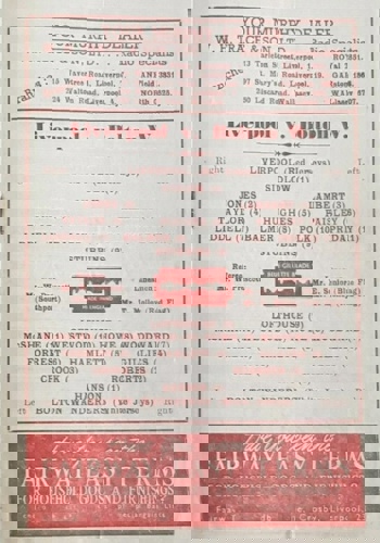 Match programme - lineups