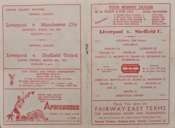 Match programme lineup