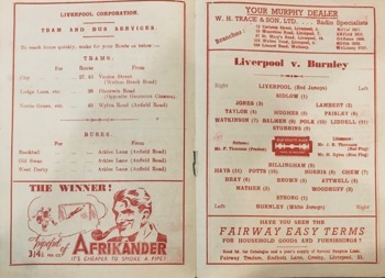 Match programme lineups