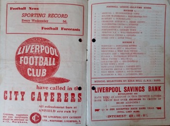 Match programme lineups