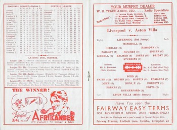 Match programme lineups