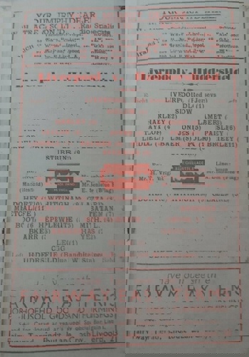 Match Programme - Lineups