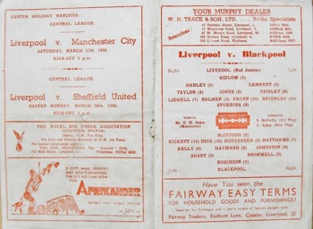 Match programme lineups