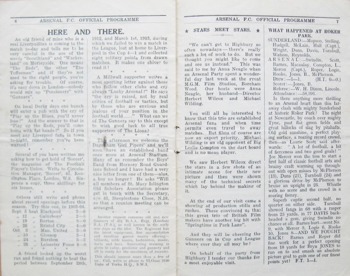 Match programme page 6 & 7