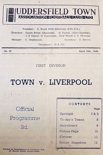 Match programme