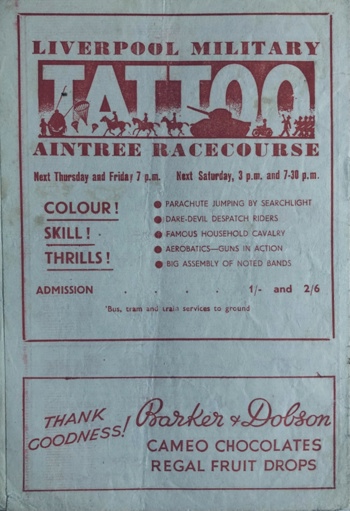 Match programme backcover