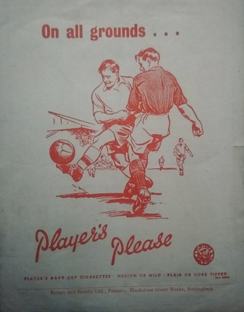 Match programme backcover