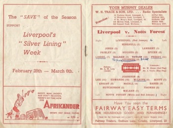 Match programme lineups