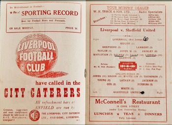 Match programme - lineups