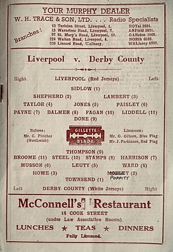 Match programme lineups