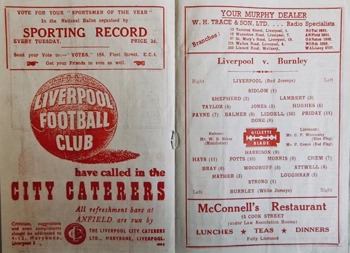 Match programme lineups