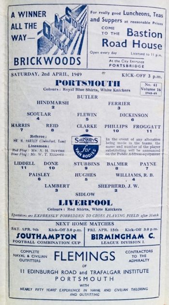 Match programme lineups