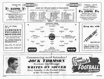 Match Programme - lineups
