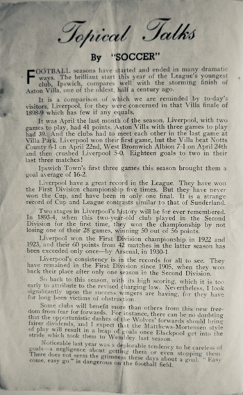 Match programme page 3