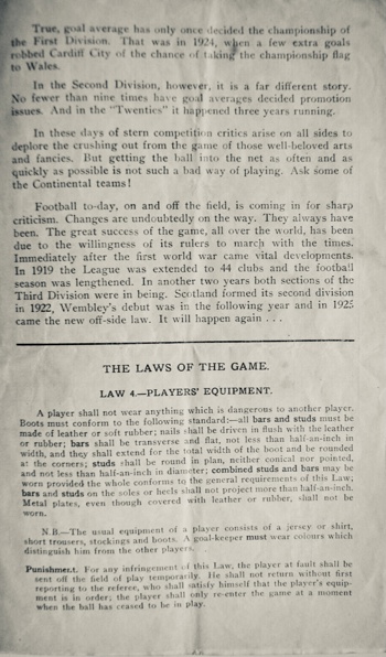 Match programme page 4