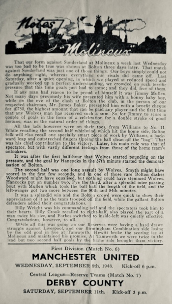 Match programme page 5