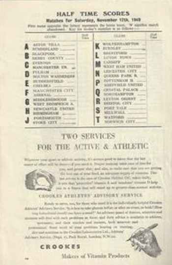 Match programme - BackPage