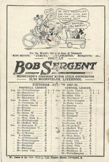 Match programme backcover