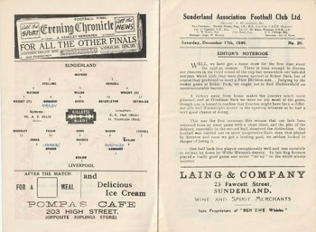 Match programme lineups