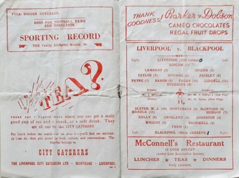 Match programme lineups