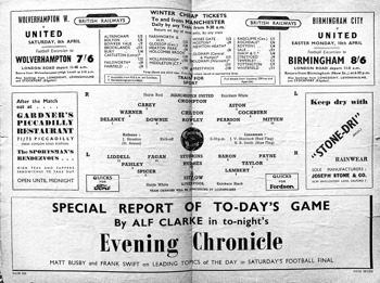 Match programme lineups