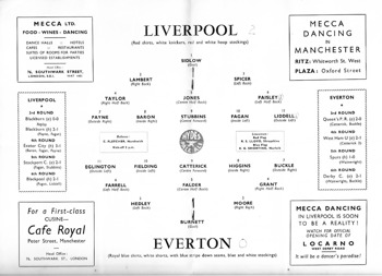Match Programme - lineups