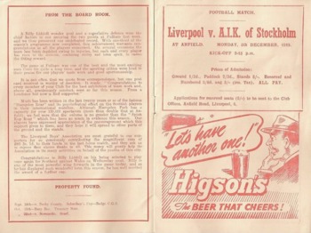 Match programme page 2 & 3