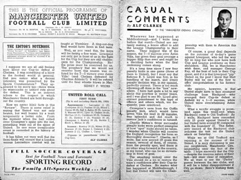 Match programme pages 2 & 3