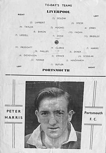 Unofficial match programme lineups