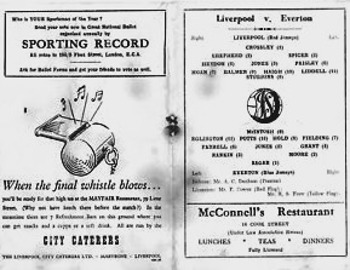 Match programme (centre pages)