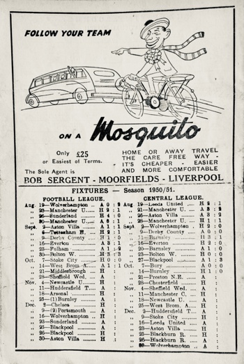 Match programme backcover