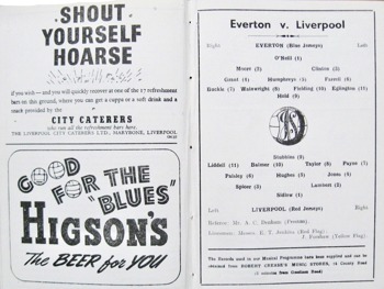 Match programme lineups