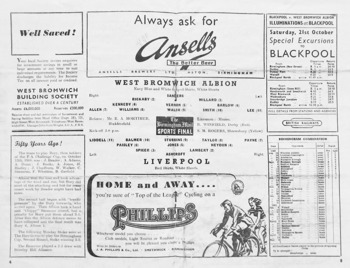 Match programme lineups