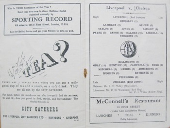 Match programme lineups